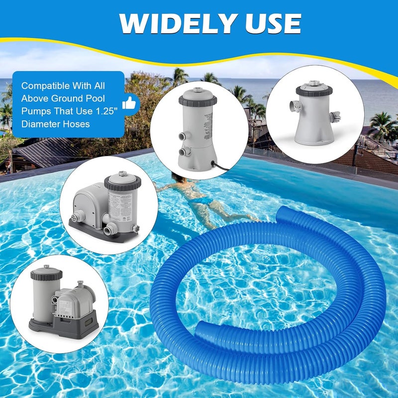 Picatu 4 Pcs 1.25" Pool Hose, 59" Long Accessory Pool Pump Replacement Hoses, Compatible with All Above Ground Pool Filter Pumps that Use 1 1/4 Diameter Hoses - Image 4